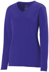 Augusta Sportswear Ladies NexGen Wicking Long Sleeve Tee 1788 PURPLE (HLW) S