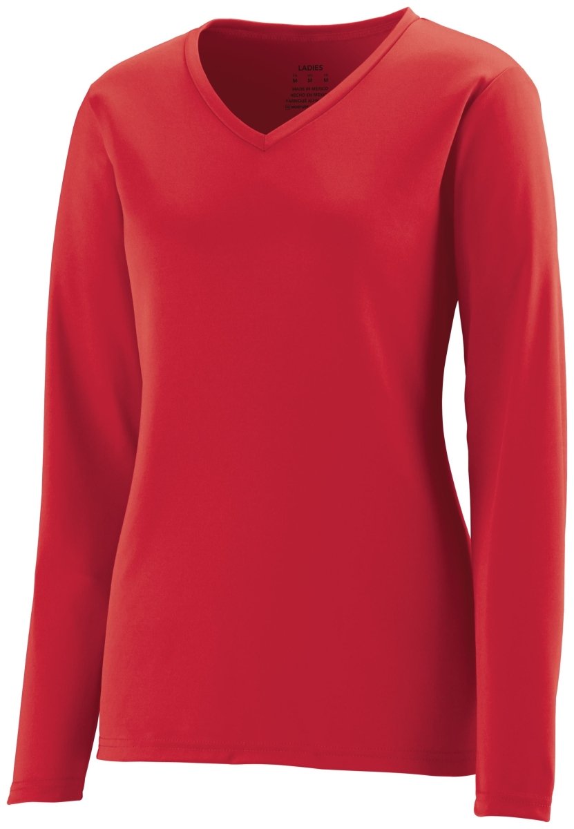 Augusta Sportswear Ladies NexGen Wicking Long Sleeve Tee 1788 SCARLET S