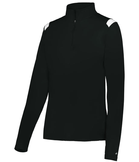 Augusta Sportswear LADIES ON THE RISE 1/4 ZIP PULLOVER 426600 BLACK/WHITE (BA) S