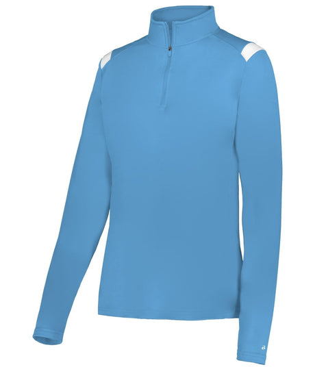 Augusta Sportswear LADIES ON THE RISE 1/4 ZIP PULLOVER 426600 COLUMBIA BLUE/WHITE (BA) S