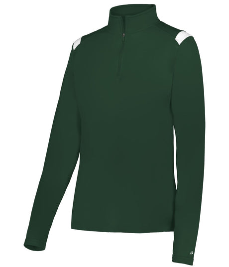 Augusta Sportswear LADIES ON THE RISE 1/4 ZIP PULLOVER 426600 FOREST/WHITE (BA) S