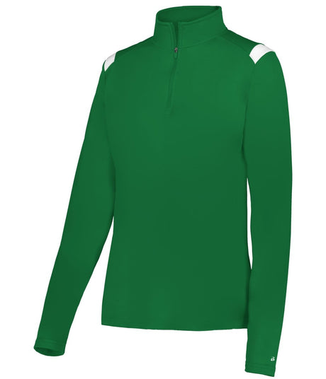 Augusta Sportswear LADIES ON THE RISE 1/4 ZIP PULLOVER 426600 KELLY/WHITE (BA) S