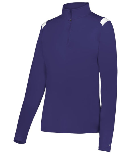 Augusta Sportswear LADIES ON THE RISE 1/4 ZIP PULLOVER 426600 PURPLE/WHITE (BA) S