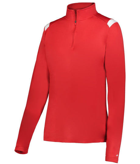 Augusta Sportswear LADIES ON THE RISE 1/4 ZIP PULLOVER 426600 RED/WHITE (BA) S