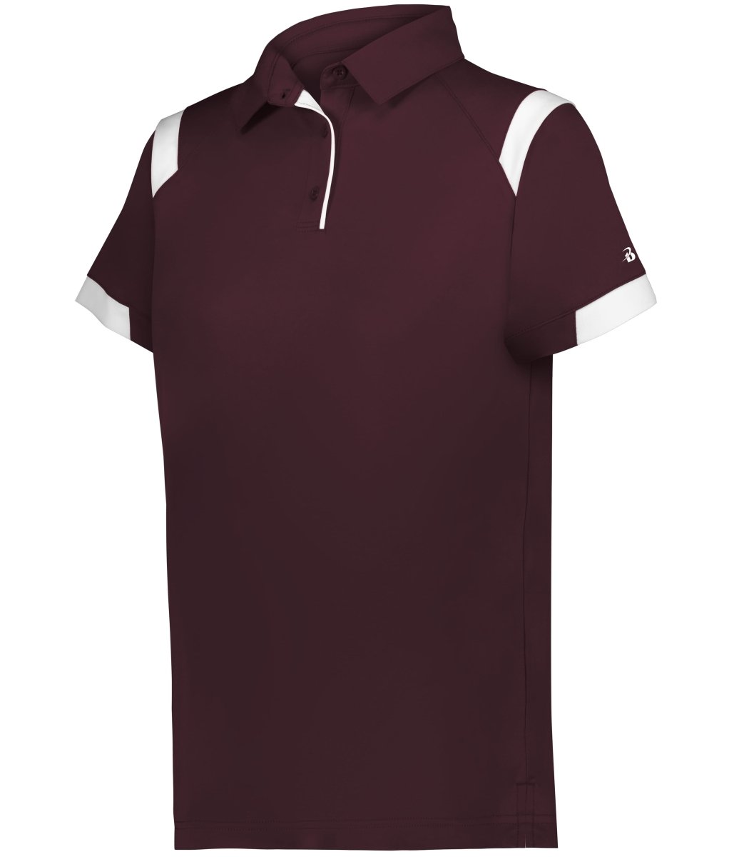 Augusta Sportswear LADIES ON THE RISE POLO 335100 MAROON/WHITE (BA) S