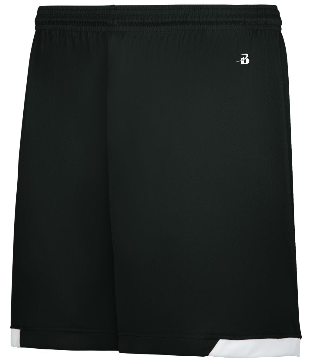 Augusta Sportswear LADIES ON THE RISE SHORTS - Augusta Sportswear 710200 BLACK/WHITE (BA) S