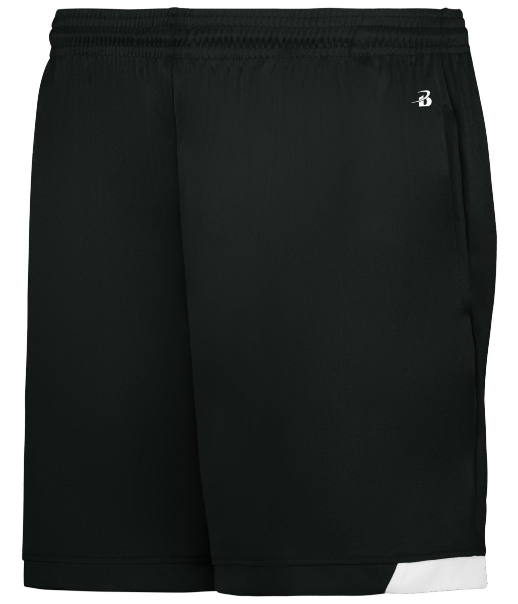 Augusta Sportswear LADIES ON THE RISE SHORTS WITH POCKETS - Augusta Sportswear 726000 BLACK/WHITE (BA) S