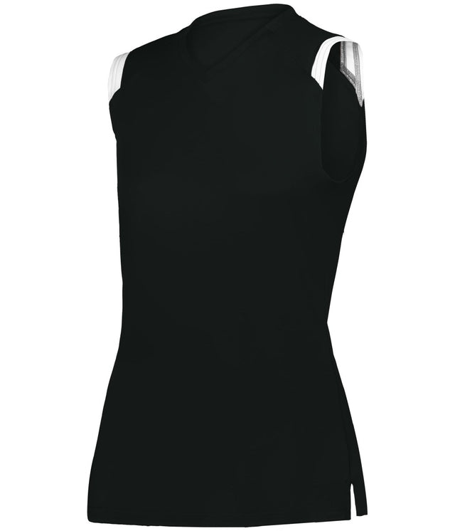 Augusta Sportswear LADIES ON THE RISE SLEEVELESS SOFTBALL JERSEY 495100 BLACK/WHITE (BA) S