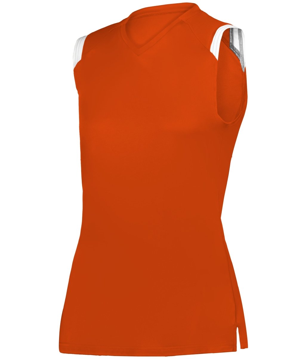 Augusta Sportswear LADIES ON THE RISE SLEEVELESS SOFTBALL JERSEY 495100 BT. ORANGE/WHITE (BA) S