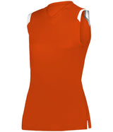 Augusta Sportswear LADIES ON THE RISE SLEEVELESS SOFTBALL JERSEY 495100 BT. ORANGE/WHITE (BA) S