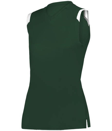 Augusta Sportswear LADIES ON THE RISE SLEEVELESS SOFTBALL JERSEY 495100 FOREST/WHITE (BA) S