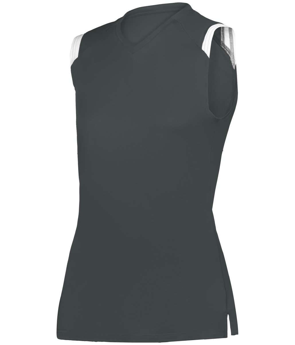 Augusta Sportswear LADIES ON THE RISE SLEEVELESS SOFTBALL JERSEY 495100 GRAPHITE/WHITE (BA) S