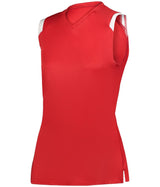 Augusta Sportswear LADIES ON THE RISE SLEEVELESS SOFTBALL JERSEY 495100 RED/WHITE (BA) S
