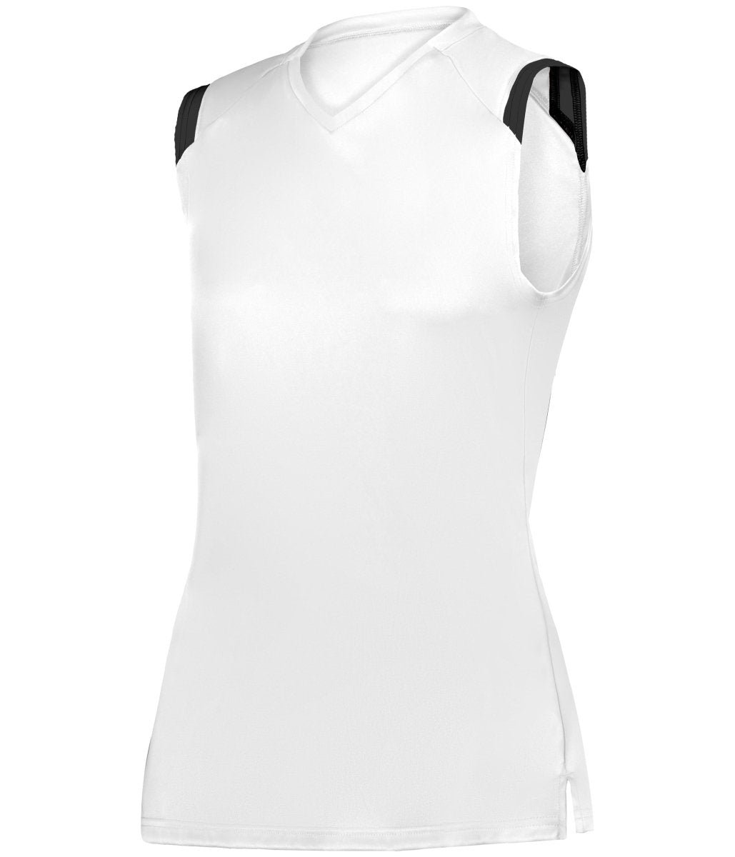 Augusta Sportswear LADIES ON THE RISE SLEEVELESS SOFTBALL JERSEY 495100 WHITE/BLACK (BA) S
