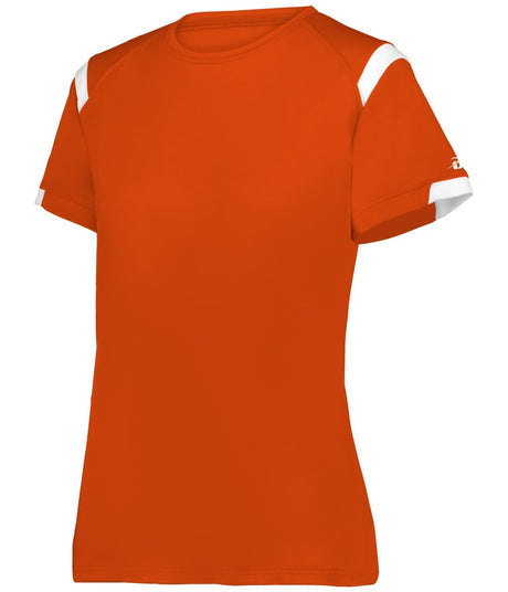 Augusta Sportswear LADIES ON THE RISE TEE 438000 BT. ORANGE/WHITE (BA) S