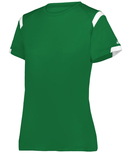 Augusta Sportswear LADIES ON THE RISE TEE 438000 KELLY/WHITE (BA) S