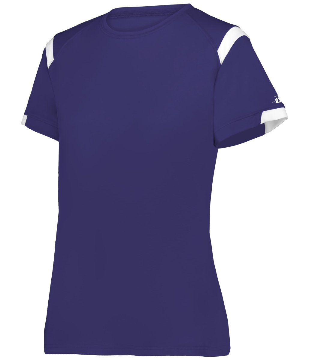 Augusta Sportswear LADIES ON THE RISE TEE 438000 PURPLE/WHITE (BA) S