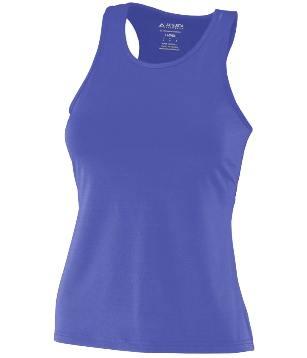 Augusta Sportswear Ladies Poly/Spandex Solid Racerback Tank 1202 PURPLE S