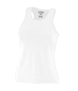Augusta Sportswear Ladies Poly/Spandex Solid Racerback Tank 1202 WHITE S