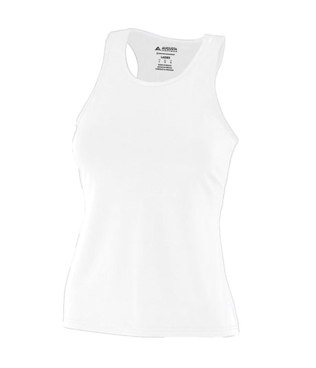 Augusta Sportswear Ladies Poly/Spandex Solid Racerback Tank 1202 WHITE S