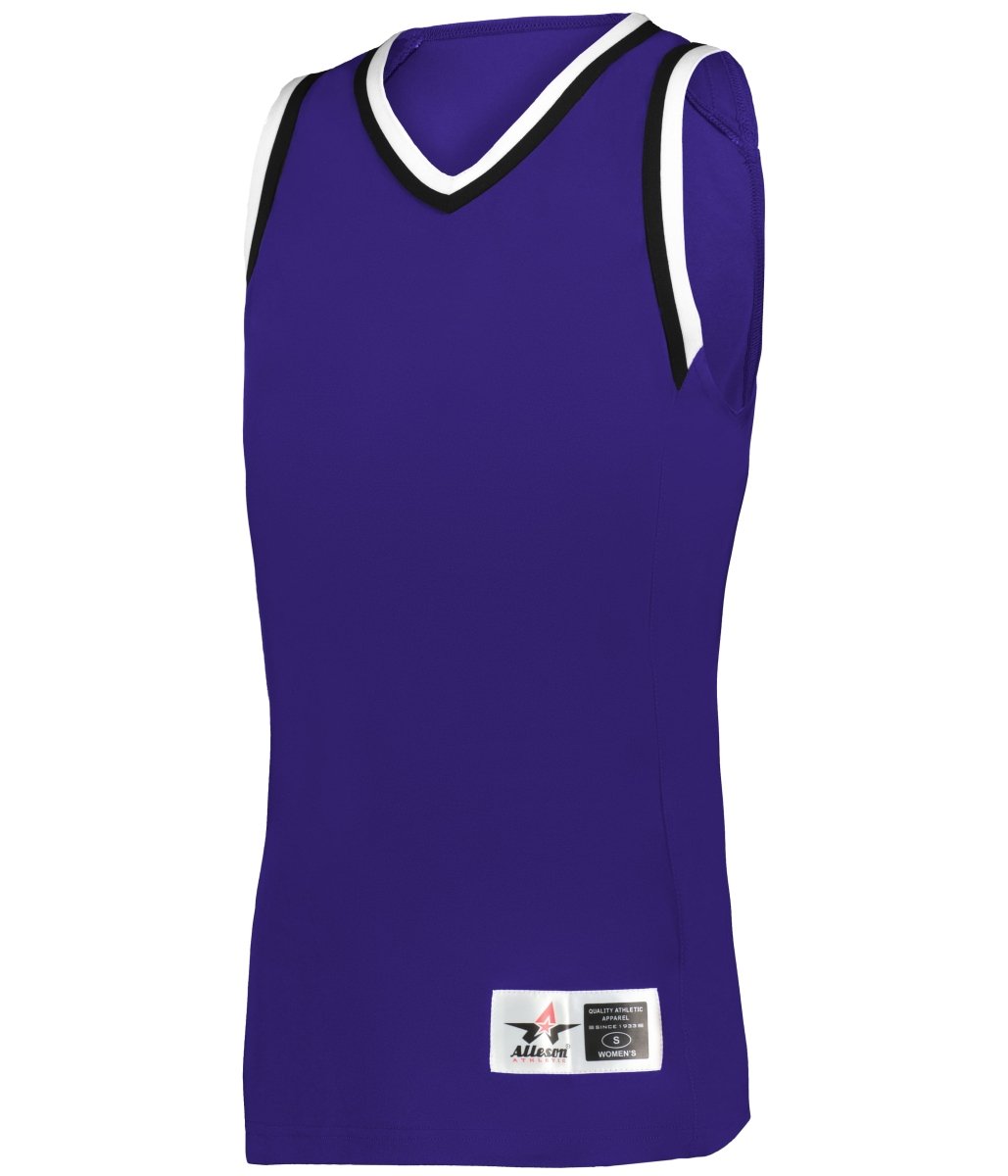 Augusta Sportswear LADIES RETRO BASKETBALL JERSEY - Augusta Sportswear A55000 PURPLE/BLACK/WHITE (BA) S