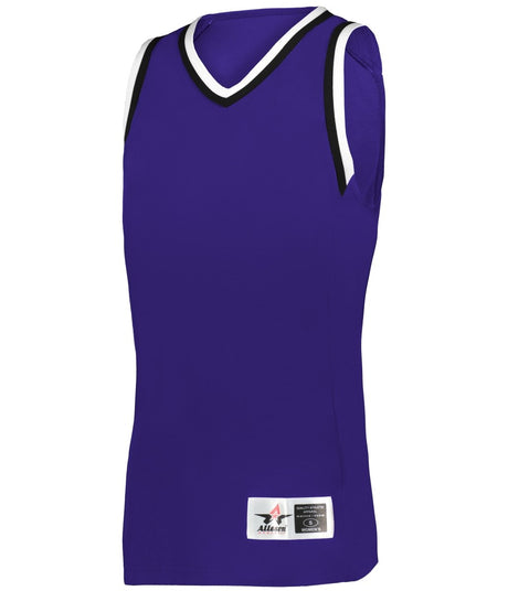 Augusta Sportswear LADIES RETRO BASKETBALL JERSEY - Augusta Sportswear A55000 PURPLE/BLACK/WHITE (BA) S