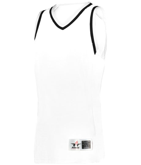 Augusta Sportswear LADIES RETRO BASKETBALL JERSEY - Augusta Sportswear A55000 WHITE/BLACK/WHITE (BA) S