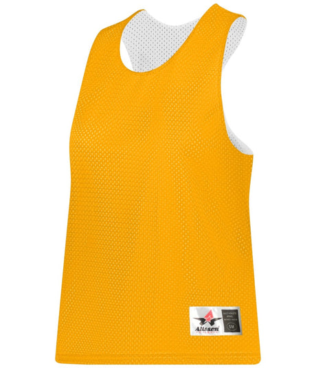 Augusta Sportswear LADIES REVERSIBLE LACROSSE PRACTICE JERSEY - Augusta Sportswear LP001W GOLD/WHITE (BA) LARGE/EXTRA LG