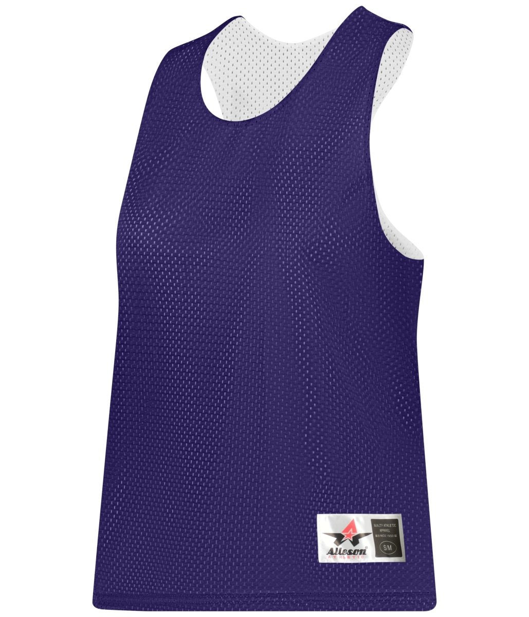 Augusta Sportswear LADIES REVERSIBLE LACROSSE PRACTICE JERSEY - Augusta Sportswear LP001W PURPLE/WHITE (BA) LARGE/EXTRA LG