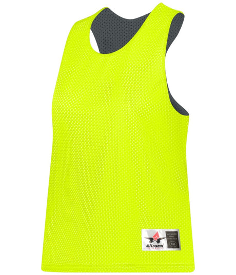 Augusta Sportswear LADIES REVERSIBLE LACROSSE PRACTICE JERSEY - Augusta Sportswear LP001W SAFETY YELLOW/GRAPH (BA) SMALL/MEDIUM