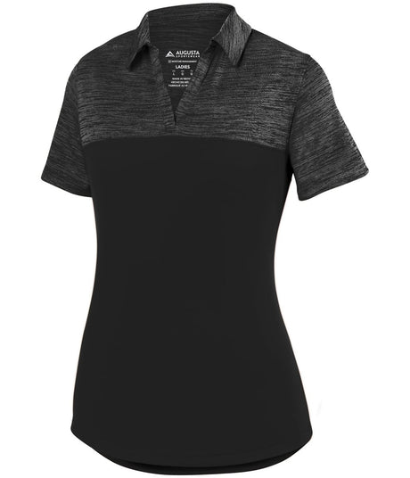 Augusta Sportswear Ladies Shadow Tonal Heather Polo 5413 BLACK S