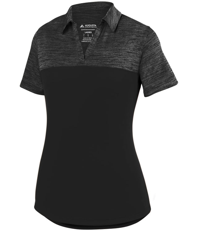 Augusta Sportswear Ladies Shadow Tonal Heather Polo 5413 BLACK S