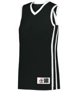 Augusta Sportswear LADIES SINGLE - PLY BASKETBALL JERSEY 539JW BLACK/WHITE (BA) S