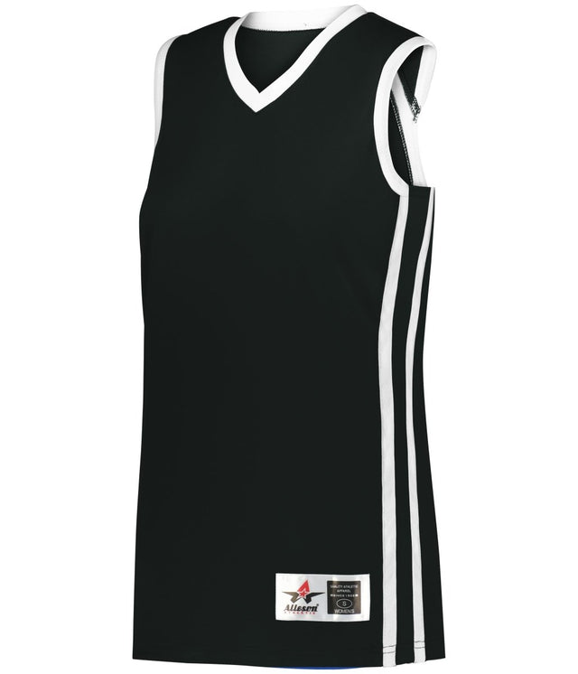 Augusta Sportswear LADIES SINGLE - PLY BASKETBALL JERSEY 539JW BLACK/WHITE (BA) S