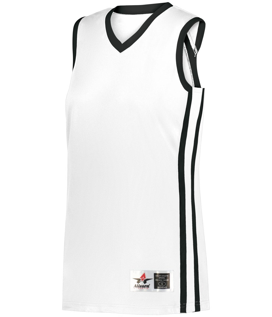 Augusta Sportswear LADIES SINGLE - PLY BASKETBALL JERSEY 539JW WHITE/BLACK (BA) S