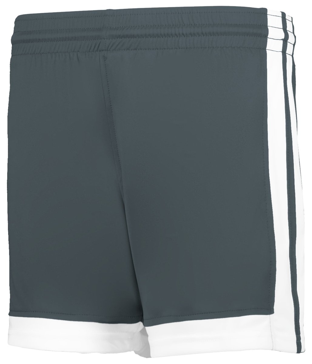 Augusta Sportswear LADIES SINGLE - PLY BASKETBALL SHORTS 5385PW CHARCOAL SOLID/WHITE (BA) S