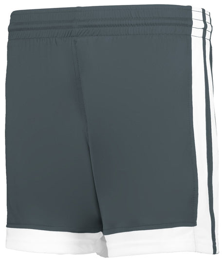Augusta Sportswear LADIES SINGLE - PLY BASKETBALL SHORTS 5385PW CHARCOAL SOLID/WHITE (BA) S