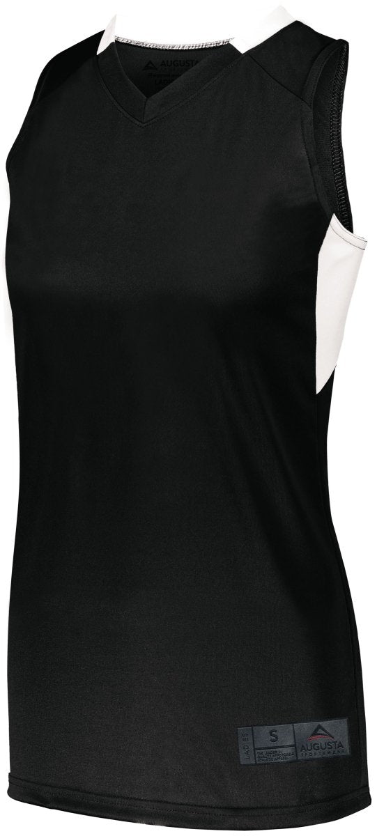 Augusta Sportswear Ladies Step - Back Basketball Jersey 1732 BLACK/WHITE S