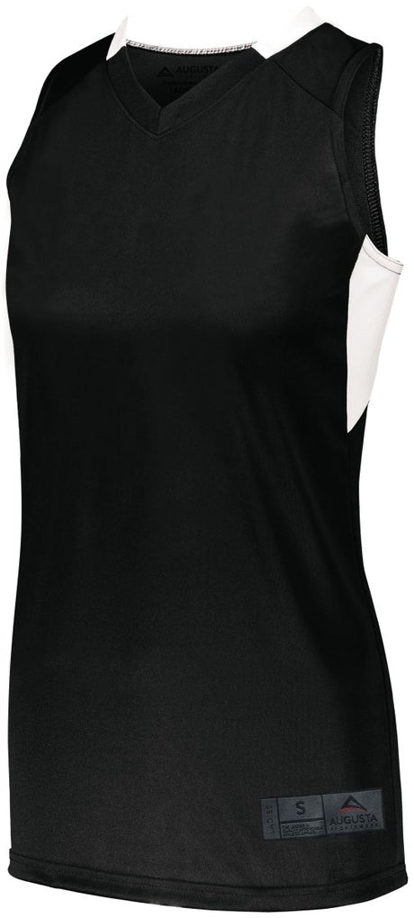 Augusta Sportswear Ladies Step - Back Basketball Jersey 1732 BLACK/WHITE S