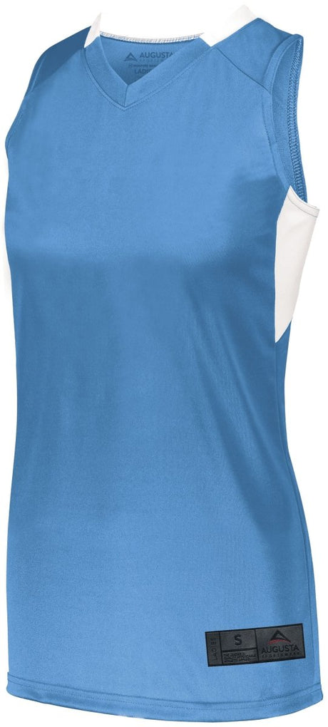 Augusta Sportswear Ladies Step - Back Basketball Jersey 1732 COLUMBIA BLUE/WHITE S