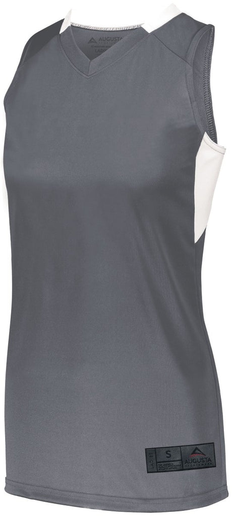 Augusta Sportswear Ladies Step - Back Basketball Jersey 1732 GRAPHITE/WHITE S