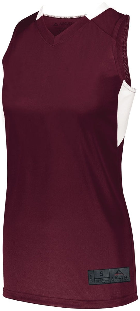 Augusta Sportswear Ladies Step - Back Basketball Jersey 1732 MAROON/WHITE S