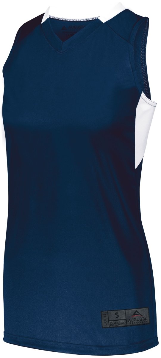 Augusta Sportswear Ladies Step - Back Basketball Jersey 1732 NAVY/WHITE S