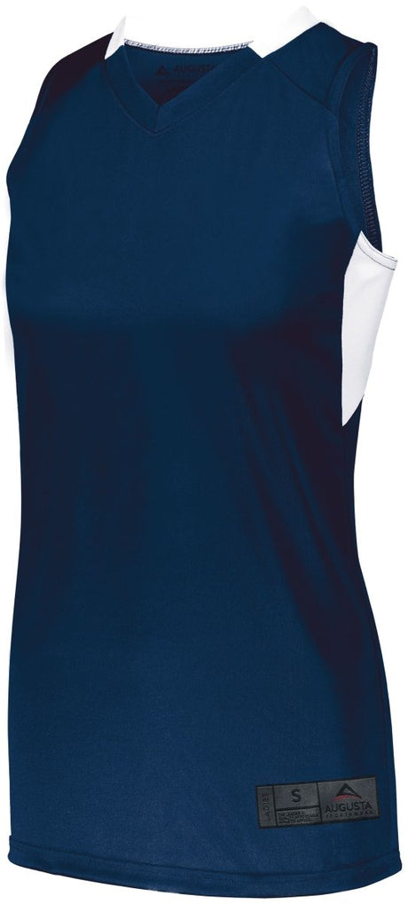 Augusta Sportswear Ladies Step - Back Basketball Jersey 1732 NAVY/WHITE S