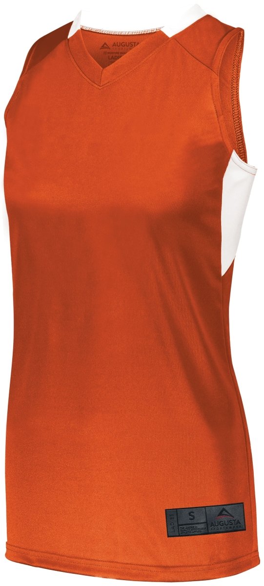 Augusta Sportswear Ladies Step - Back Basketball Jersey 1732 ORANGE/WHITE S