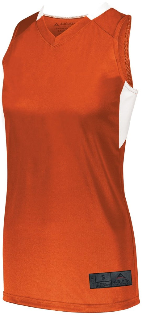 Augusta Sportswear Ladies Step - Back Basketball Jersey 1732 ORANGE/WHITE S