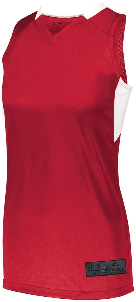 Augusta Sportswear Ladies Step - Back Basketball Jersey 1732 RED/WHITE S