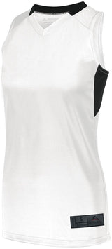 Augusta Sportswear Ladies Step - Back Basketball Jersey 1732 WHITE/BLACK S