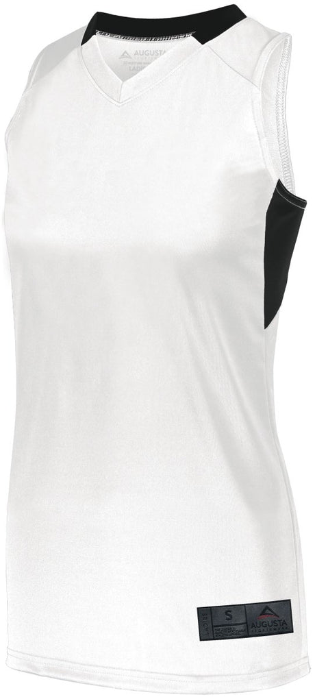 Augusta Sportswear Ladies Step - Back Basketball Jersey 1732 WHITE/BLACK S