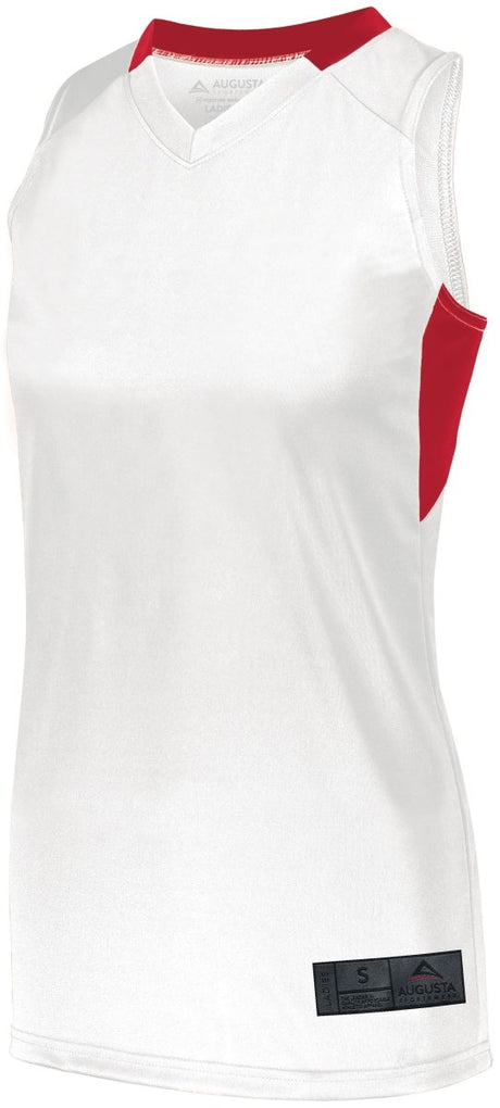 Augusta Sportswear Ladies Step - Back Basketball Jersey 1732 WHITE/RED S
